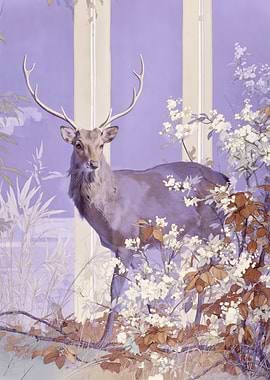 Deer in a Floral Setting