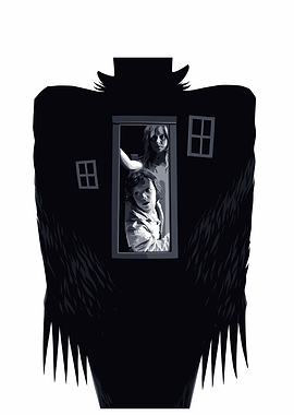 Scary Monster with Children in Window