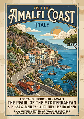 Vintage Amalfi Coast Italy Travel