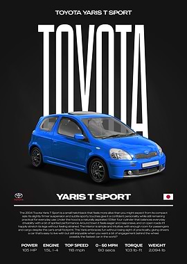 Toyota Yaris T Sport Car Poster