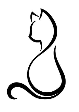 Minimalist Black Cat Silhouette