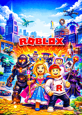 Roblox Characters in a Vibrant Cityscape