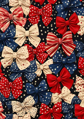 Patriotic Bows with Stars and Stripes