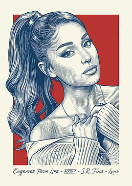 Ariana Grande Engraved Portrait