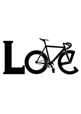 Love Bicycle Text Art