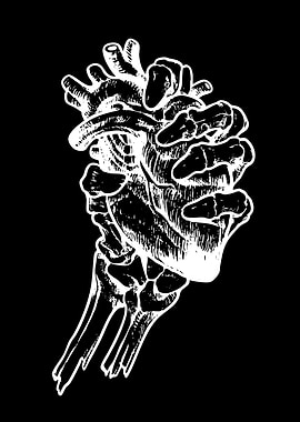 Skeleton Hand Holding a Heart