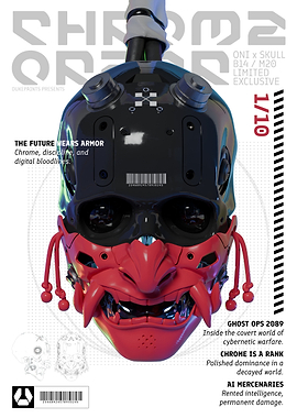 Chrome Order: Cyberpunk Oni Skull Mask