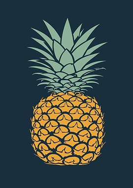 Stylized Pineapple Illustration