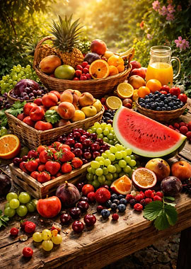 Abundant Fresh Fruit Display