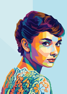 Audrey Hepburn Pop Art Portrait