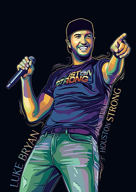 Luke Bryan Houston Strong Pop Art