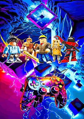 Roblox Gaming Controller and Characters