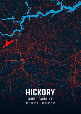 Hickory North Carolina City Map