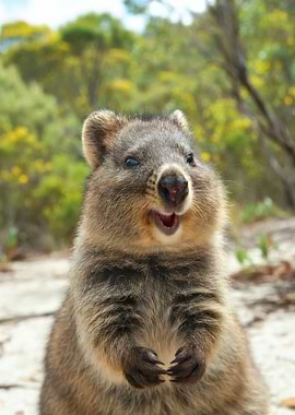 Happy Quokka in Nature