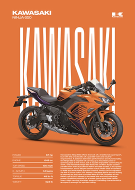 Kawasaki Ninja 650 Motorcycle Poster