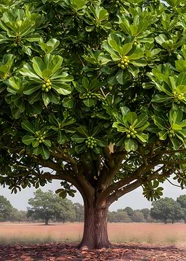 Fruiting Fig Tree in a Field