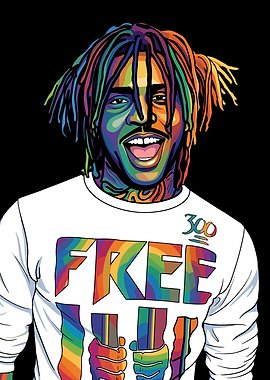 Colorful Portrait of a Chief Keef Rapper