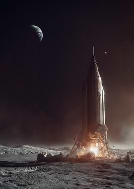 Rocket Launch on the Moon