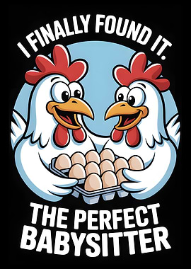 Funny Chickens with Eggs Babysitter