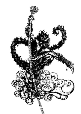 Monkey King with Golden Staff