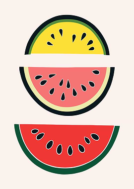 Three Slices of Watermelon