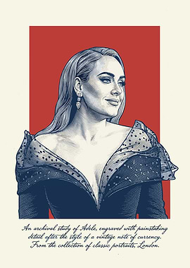 Adele Engraved Portrait