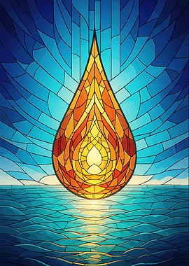 Stained Glass Fire and Water