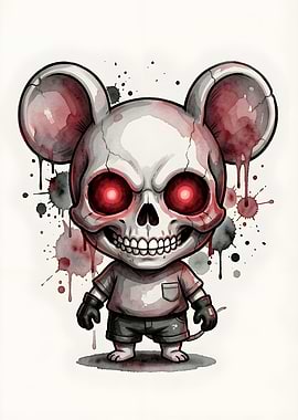 Creepy Skull Mouse Character
