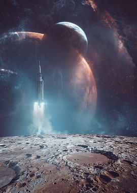 Rocket Launch from Moon