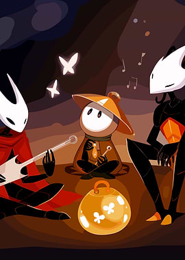 Hollow Knight characters playing music