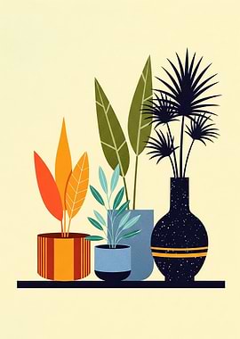 Potted Plants on a Shelf