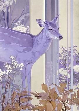 Deer in a Floral Setting