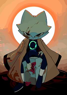 Bloody Cat Character Sitting