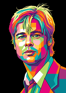 Brad Pitt Pop Art Portrait