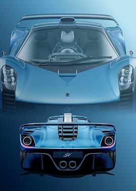 Blue Gordon Murray Le Mans GTR Supercar