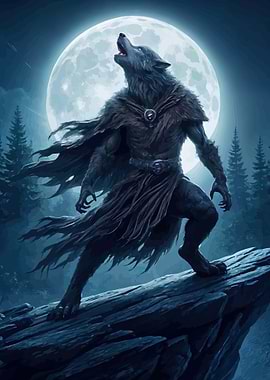 Werewolf Howling at the Moon