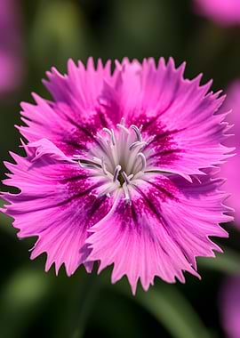Close-up of a pink dianthus flower