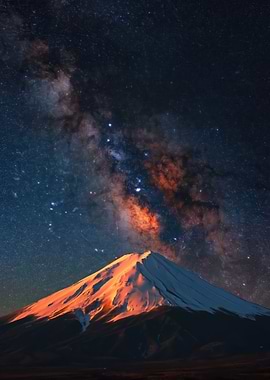 Mount Fuji Under the Milky Way
