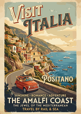 Visit Positano, Amalfi Coast Vintage