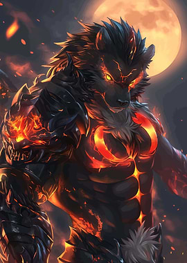 Fiery Werewolf Warrior