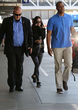 Megan Fox with security detail