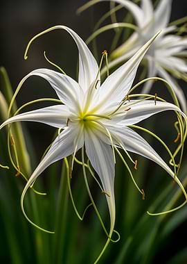 White Spider Lily Flower