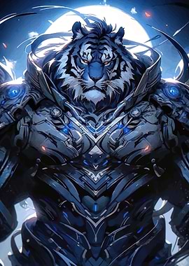 Cyberpunk Tiger Warrior