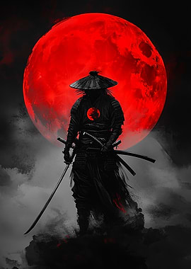 Samurai Under a Blood Moon