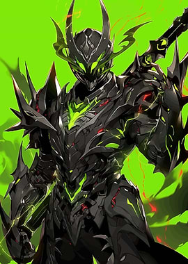 Dark Knight with Neon Green Accents