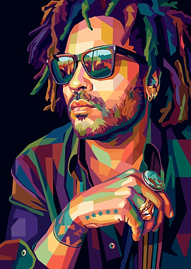 Pop Art Portrait of Lenny Kravitz