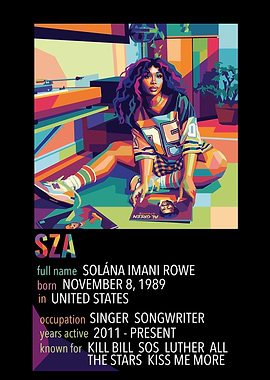 SZA Pop Art Portrait