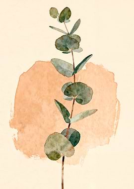 Eucalyptus Branch Watercolor