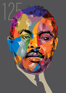 Colorful Portrait with '125'