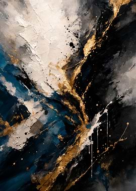 Abstract Gold and Blue Marble Texture